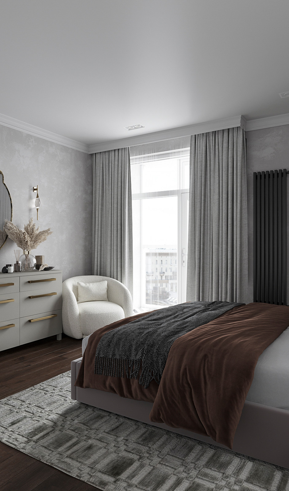 спальня в современном стиле 18м2