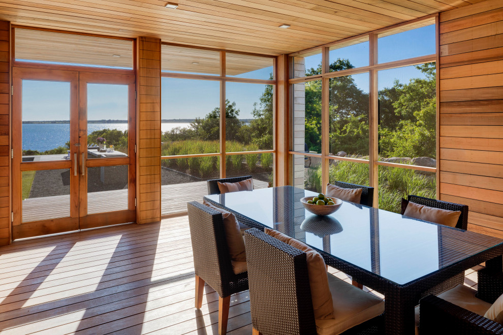 Modern Oceanside Retreat - Beach Style - Sunroom - Boston - by Eleven ...