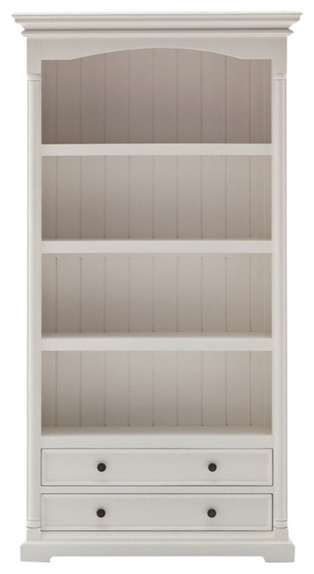 NovaSolo Provence 4 Shelf Bookcase in Pure White