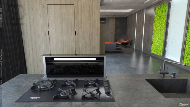 Современная кухня в загородном доме