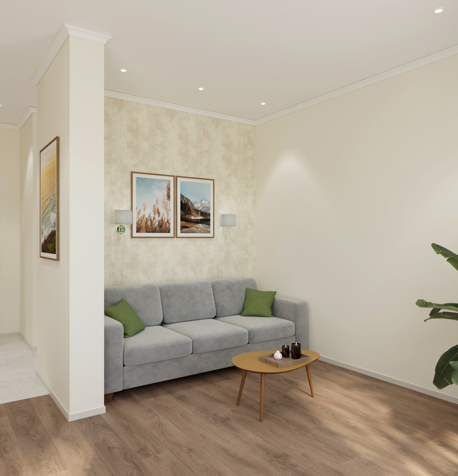 Дизайн двухкомнатной квартиры в светлых тонах