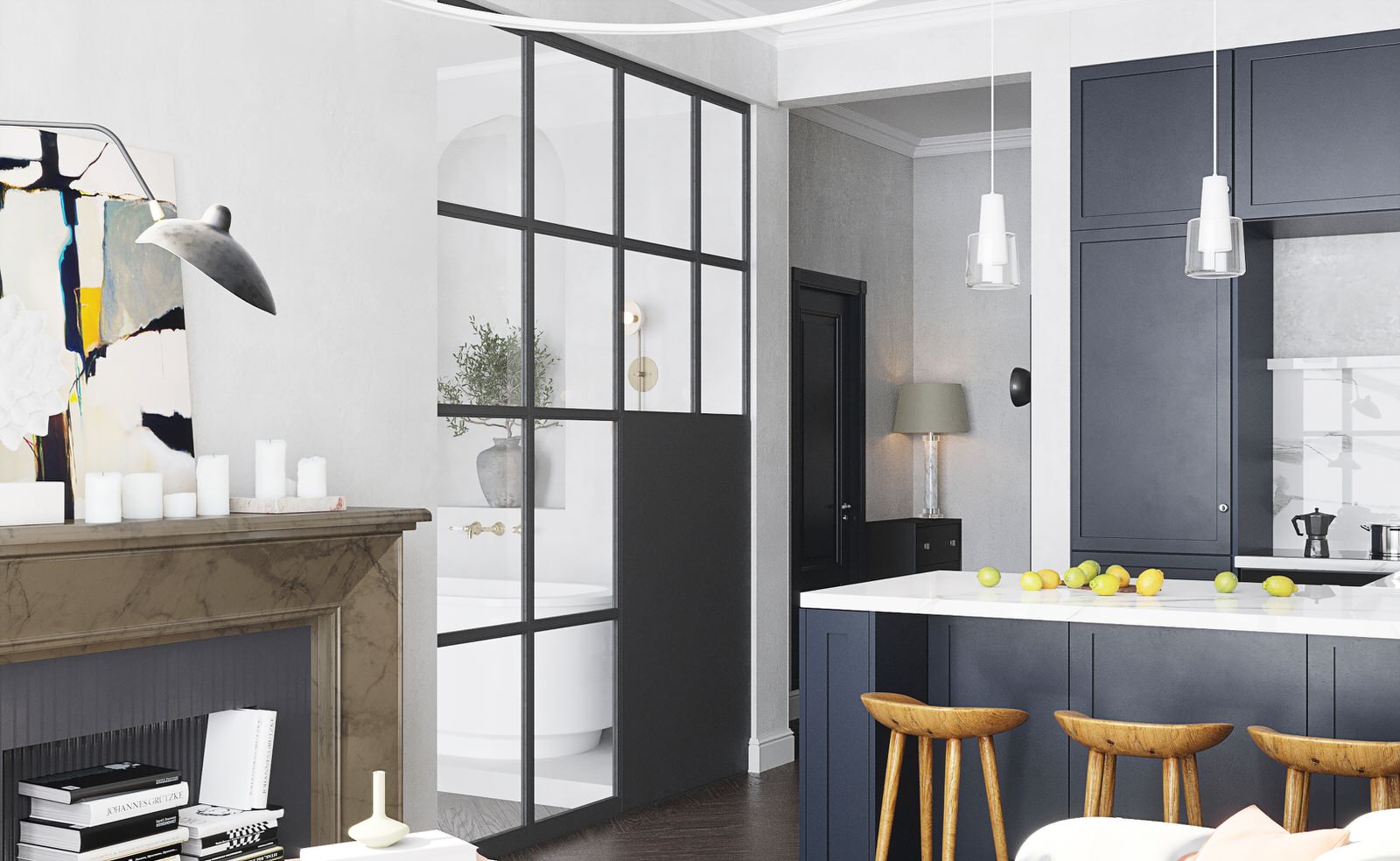 Дизайн квартиры под сдачу на Красной Поляне 50 кв.м.