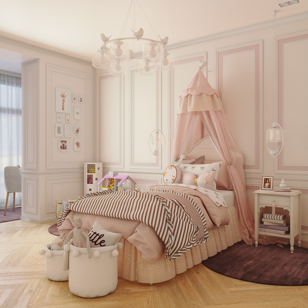 Дизайн-проект квартиры 120 кв.м.  Детская для девочки (старшая)