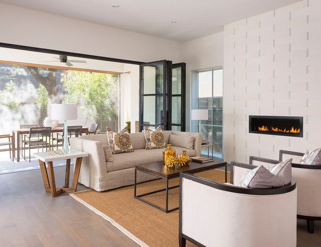 Transitional Living Room nyklassisk-vardagsrum