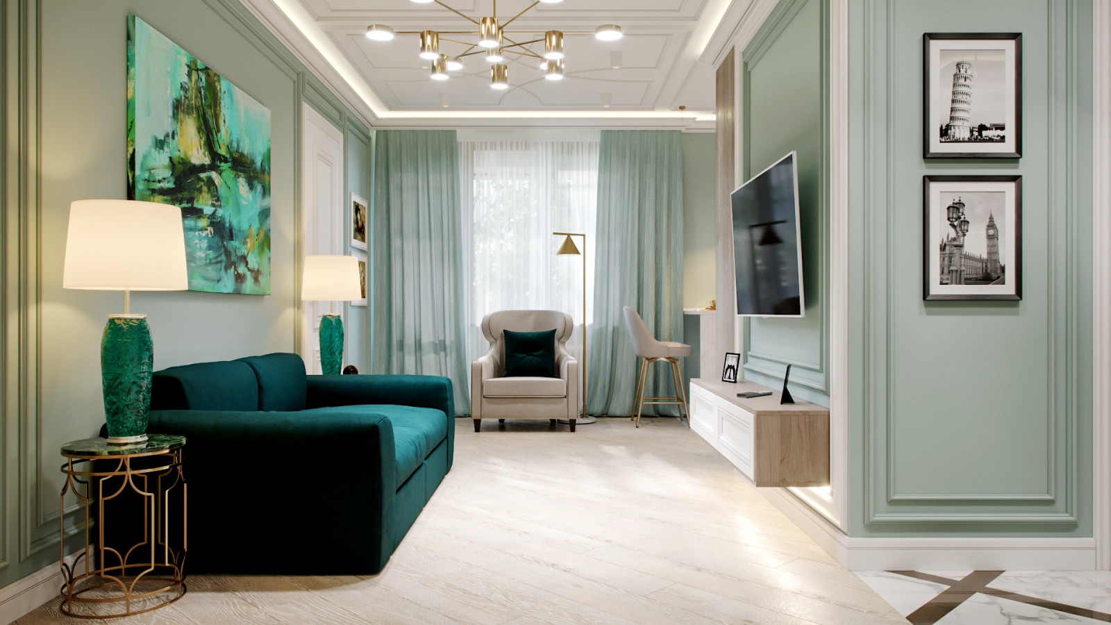 Маленькая квартира в стиле Американская классика