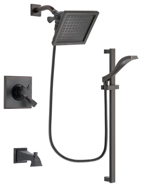 Delta Dryden Venetian Bronze Tub And Shower Faucet System W Hand
