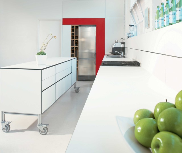 Laminex Compact laminate Polar White benchtop and Pillarbox