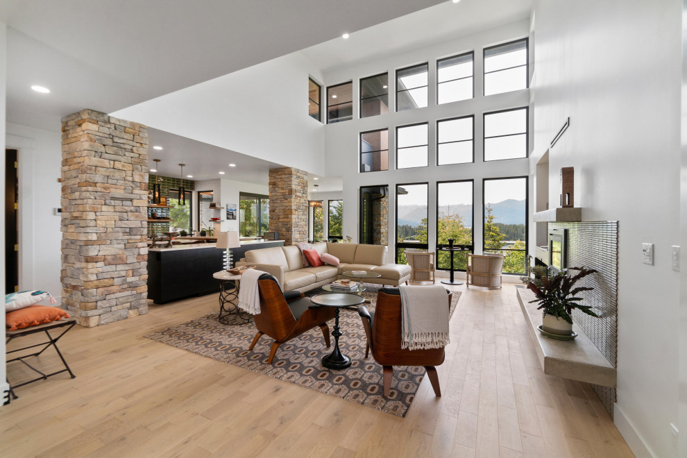 Modern Seabeck custom home Modern Family Room Seattle by