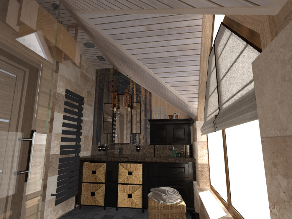 Ванная 2 этаж тёмная