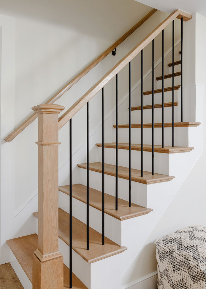 Example of a transitional staircase design in Boston
