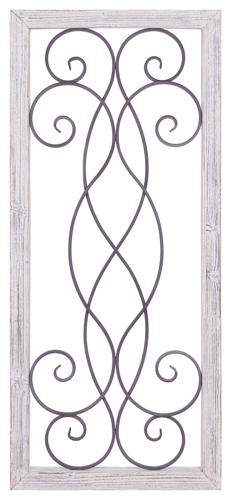 Rustic White Washed Wood And Metal Decorative Scroll Wall Decor Mediterranean Accents By Pinnacle Frames - Whitewashed Wood Wall Art Hexagon Rustic White Washed Wood And Metal Decorative Scroll Wall Decor Mediterranean Accents By Pinnacle Frames - Whitewashed Wood Wall Art Hexagon