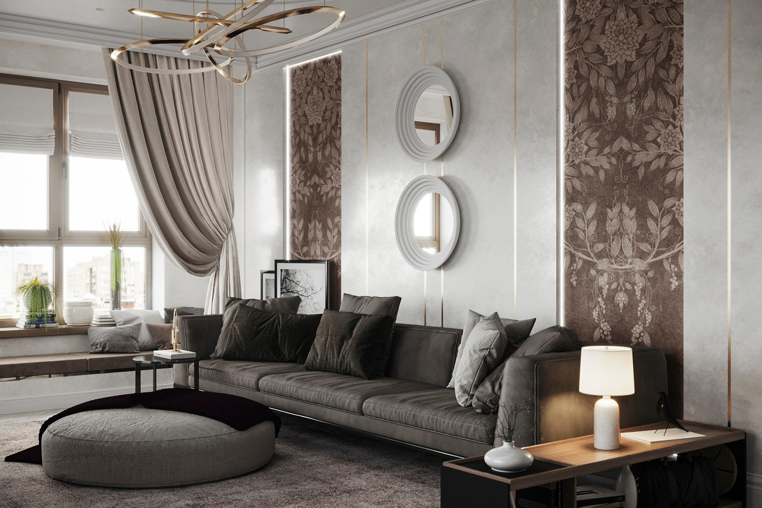 Гостиная-столовая ЖК Макаровский, Екатеринбург.