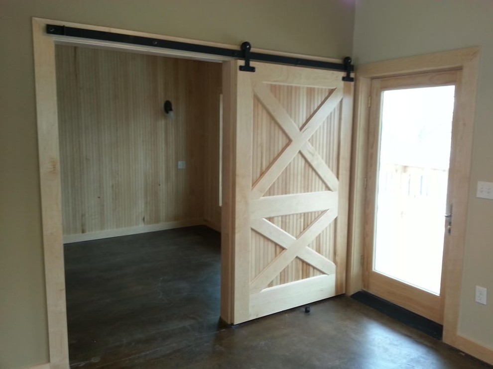 Inspiration for a rustic entryway remodel in San Diego