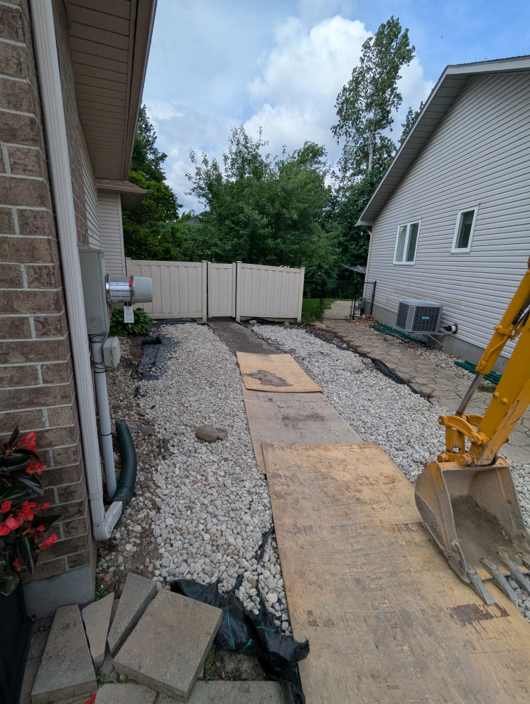 Gravel + HBD + River Rock Backfill