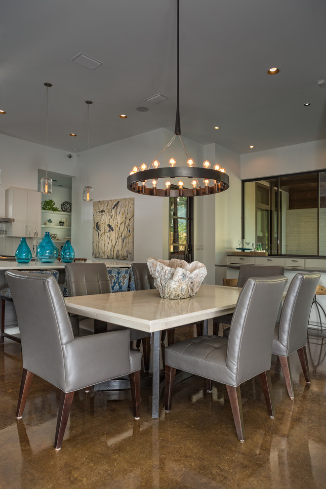 Contemporary dining room in Austin.