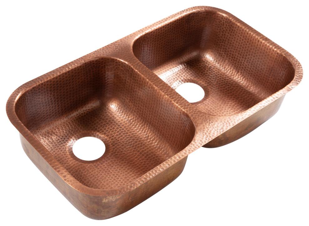 Orwell Copper 32" Double Bowl Undermount Kitchen Sink