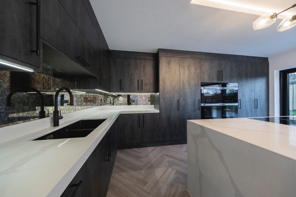 Inspiration for a large contemporary kitchen in Cheshire.