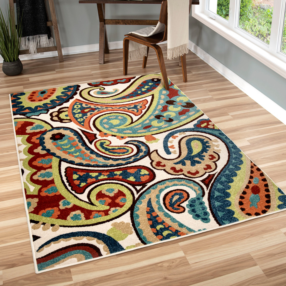 Orian Veranda Indoor/Outdoor Paisley Area Rug Mediterranean Outdoor
