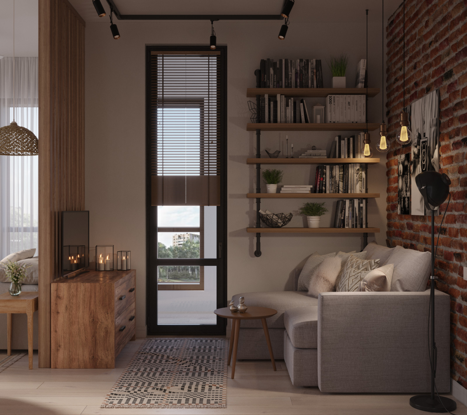 Гостиная в светлых тонах