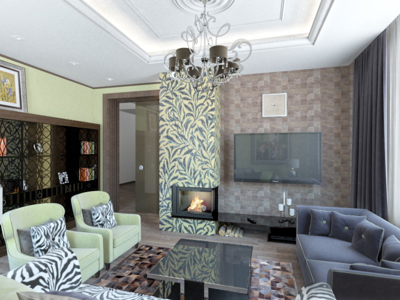 Проект загородного дома в стиле фьюжн.