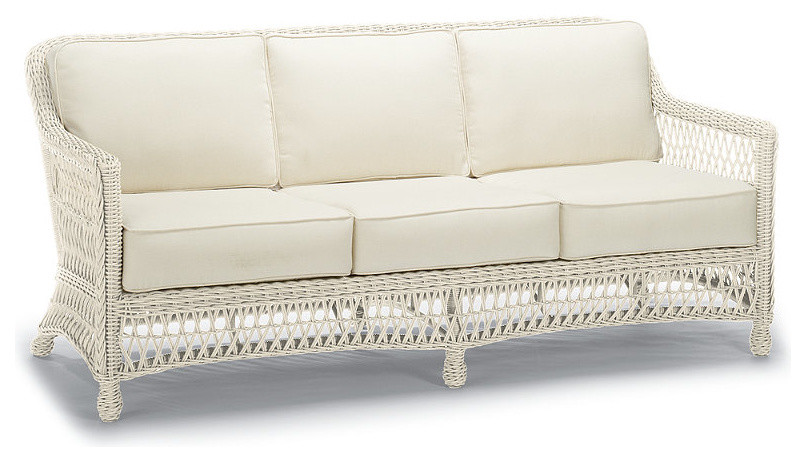 Hampton Outdoor Sofa with Cushions in Off-White Finish