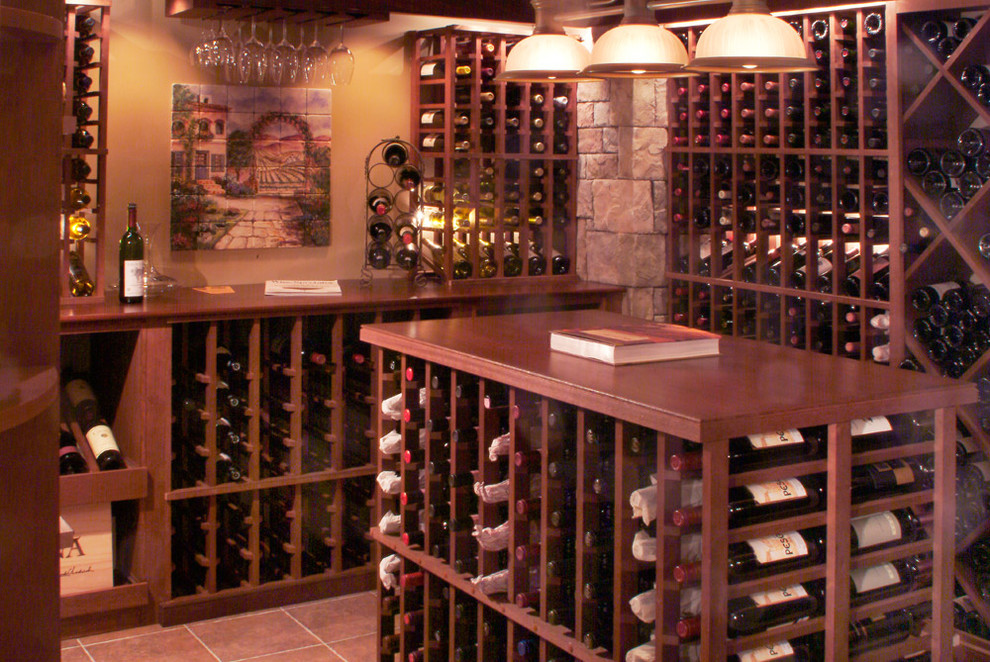 This is an example of a country wine cellar in Boston.
