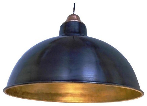 Polished Industrial Pendant Light, Large