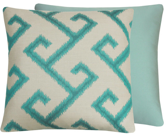 Turquoise Sunbrella® Outdoor Pillow Collection l Chloe and Olive