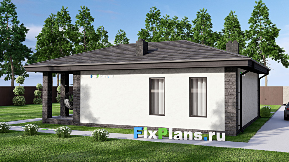 Проект одноэтажного дома 11х12м S83м2 F-15407