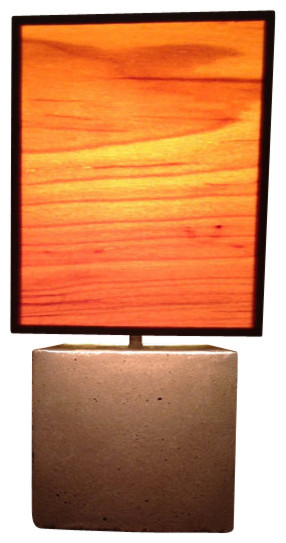 Concrete Table Lamp With Wood Veneer Lampshade Lamps By Concrete Table Lamp With Wood Veneer Lampshade