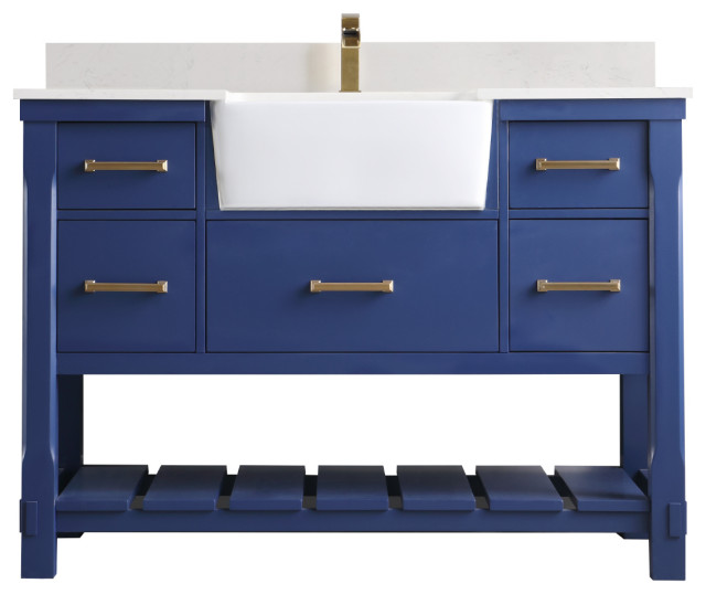 Jewelry Blue Bathroom Vanity Set Transitional Bathroom