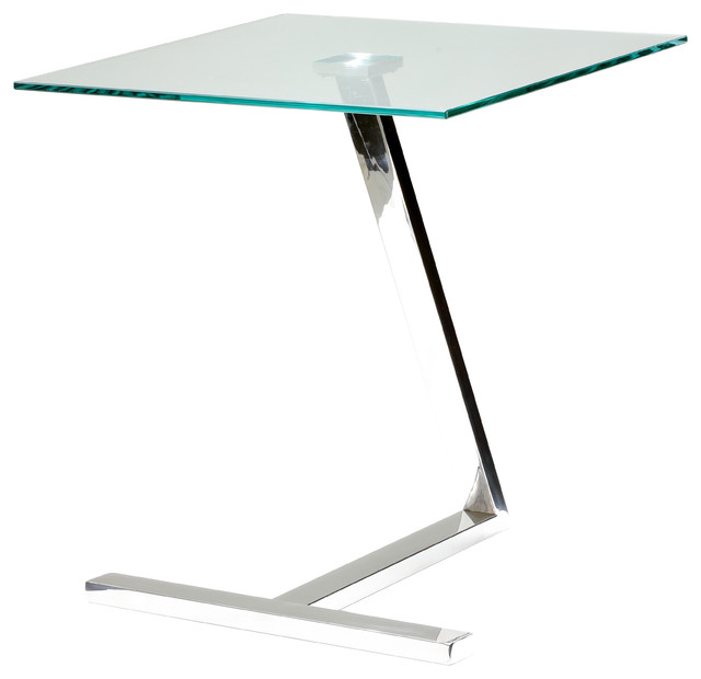 Cortesi Home Zee Square Glass End Table, 18x18x20