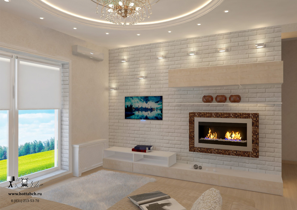 дизайн-проект кухни-гостиной в д. Кусаковка