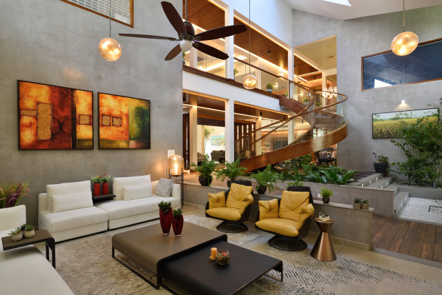Mr. Reji's Residence contemporary-vardagsrum
