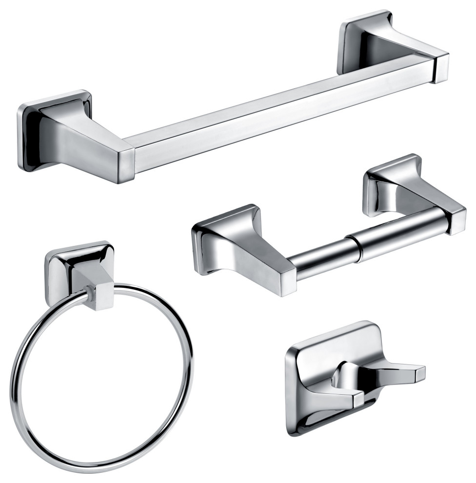 Dowell 1005/41 Series 4pc Bath Hardware Set Chrome Transitional