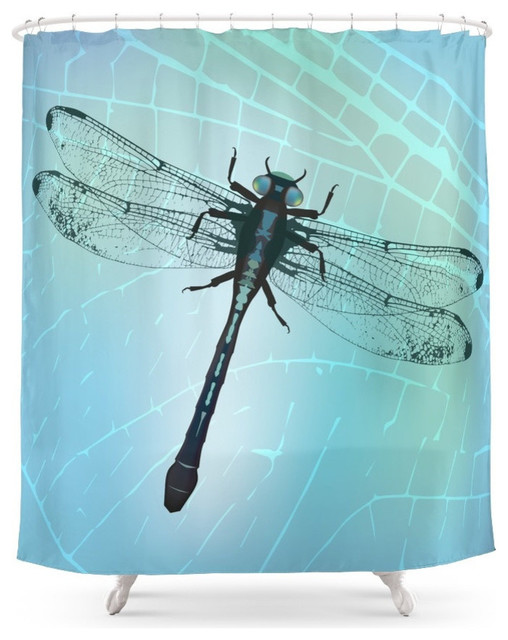 Dragonfly Shower Curtain Contemporary Shower Curtains By