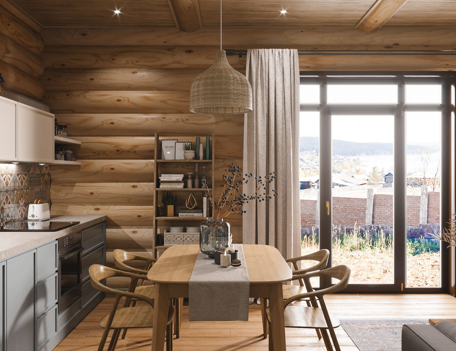 Интерьер деревянного загородного дома в Нижних Сергах