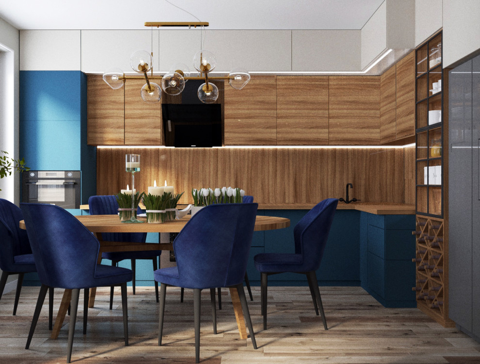 Дизайн с акцентным синим