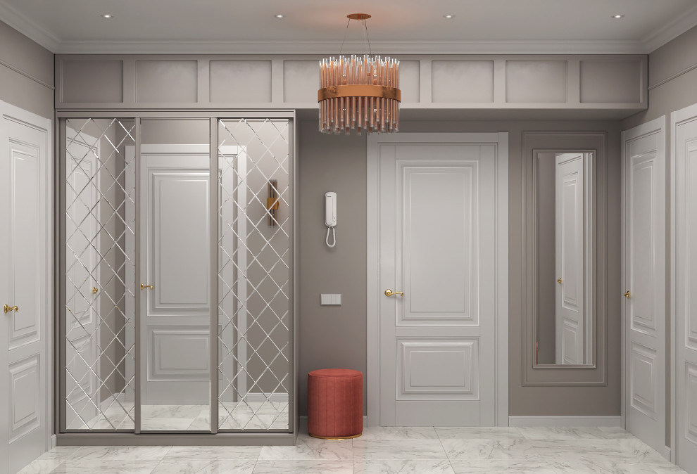 3d визуализация прихожей в ЖК на Октябрьской набережной, Санкт-Петербург