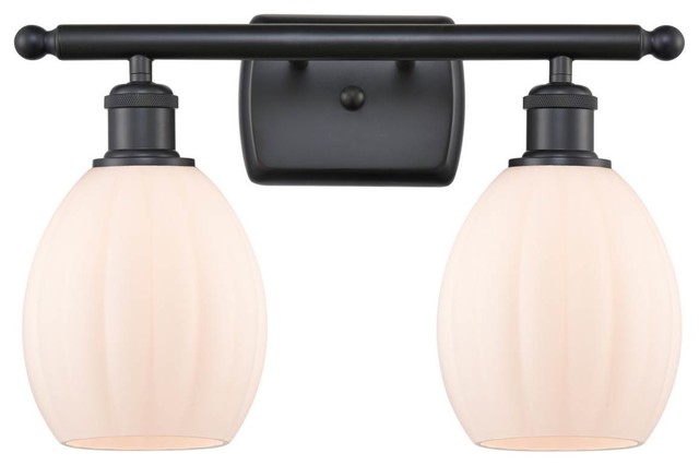 2-Light 16" Bath Vanity Light Matte Black -  Bulbs Included