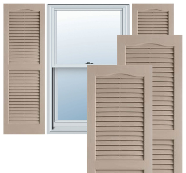 Builders Choice Vinyl Open Louver Window Shutters, w/Instl Builders Choice Vinyl Open Louver Window Shutters, w/Instl