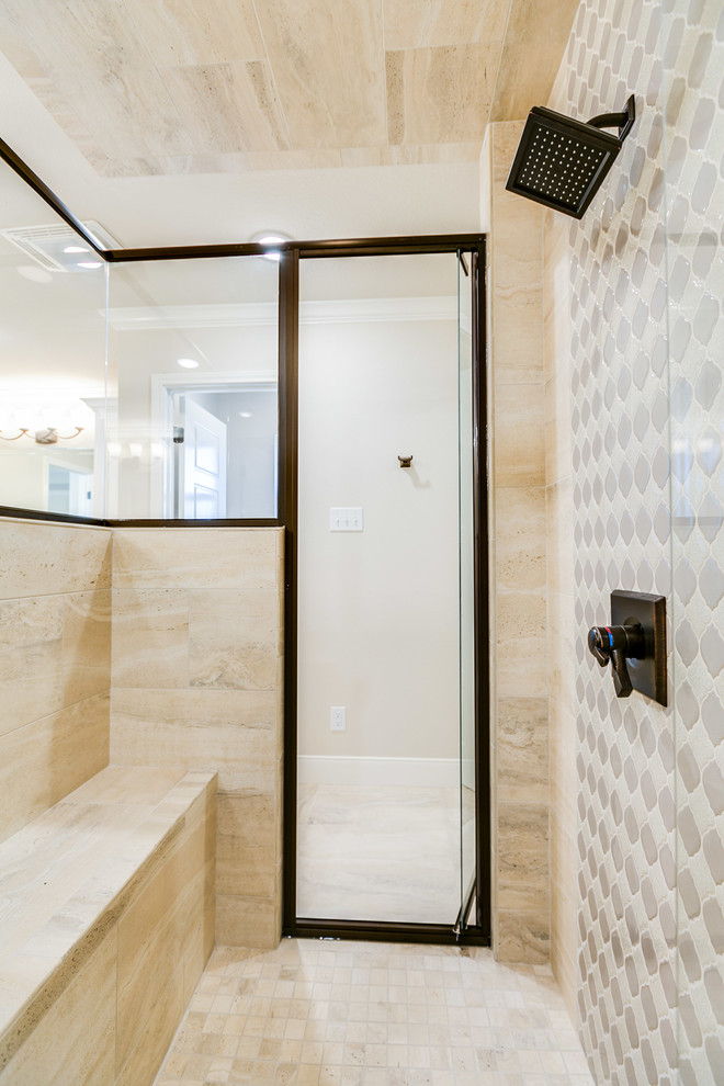 This is an example of a large transitional bathroom in Austin.