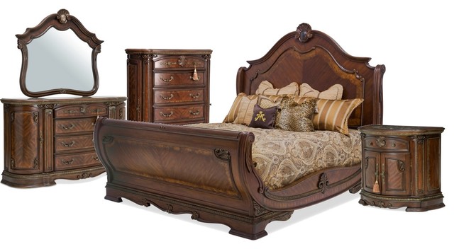 Aico Bella Veneto 5 Piece Sleigh Bed Set In Cognac Option 2 Aico Bella Veneto 5 Piece Sleigh Bed Set In Cognac Option 2 Victorian Bedroom Furniture Sets By Quality S