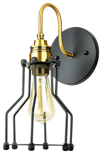 Sunlite Open Cage Canopy Wall Sconce Vintage Copper Bronze - Industrial - Wall Sconces - by BULB ...