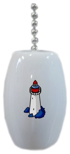 Lighthouse Nautical Ceramic Fan Pull