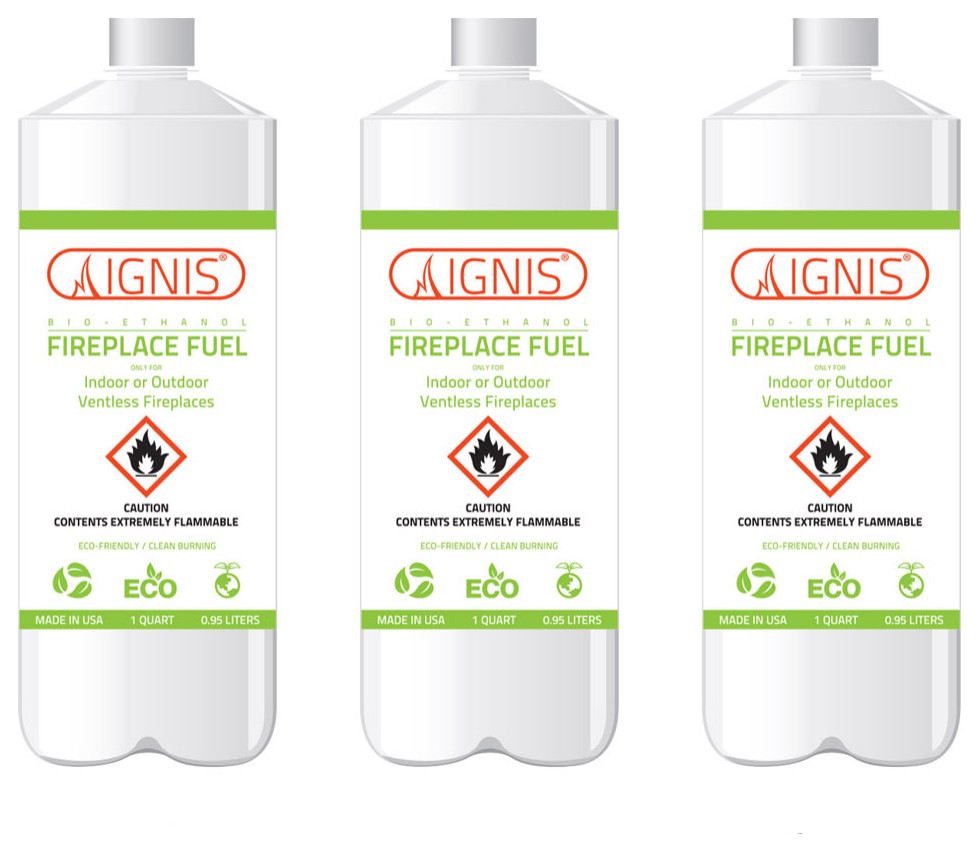 Bio Ethanol Fireplace Fuel 3 Quarts IGNIS Biofuel Industrial Fire