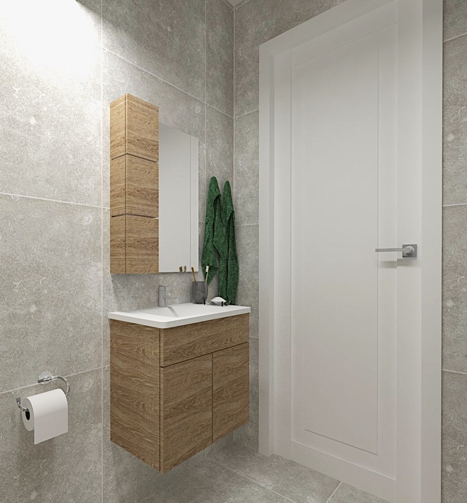 Гостевой санузел под лестницей