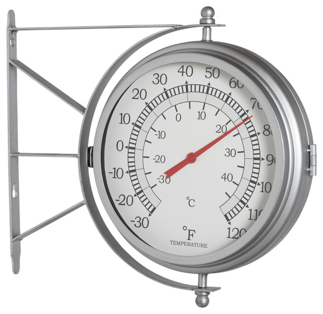 Metro Station 18 Dual Face Clock And, Springfield Outdoor Thermometer And Clock