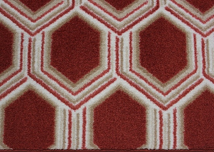 Square 11'x11' Modern Flair Scarlet, Carpet Rug, 40 oz Nylon