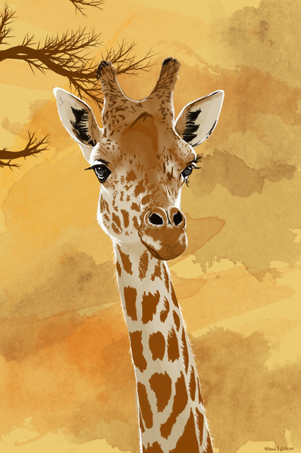 "Giraffe" Children Animal Canvas Print by Maxwell Dickson, 40"x60"